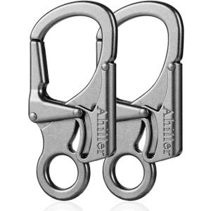 Ahiller Carabiner Clip, Double Anti-Misopening Locking Design, 3" Zinc Alloy Heavy Keychain for Outdoor Camping Hiking, Key Ring Clip
