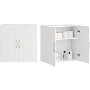 Haotian Wall Cabinet Laundry Room, Medicine Cabinet for Bathroom Kitchen Garage, Wall Storage Cabinet with Adjustable Shelf, White FRG231-W