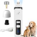 Dog Nail Grinder,Quiet Dog Nail Grinder for Large Medium Small Dogs Paw & Cats Claw, Dual Light USB Rechargeable Electric 2-Speed Pet Toenail Grooming Supplies, Gifts for Cat/Dog Lovers (M2)