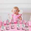 Jollyboom Bad Two The Bone Birthday Party Decorations Girls, 52pcs Bad 2 The Bone Water Bottle Labels Stickers for 2 Year Old Girl Music Rock and Roll 2nd Birthday Party Supplies