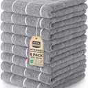 Utopia Towels 8 Pack Kitchen Towels Set, 12x12 Inches, Highly Absorbent and Super Soft Microfiber Towels, Ideal for Cleaning Dishes, Pans, Grey