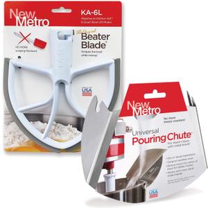 Original Beater Blade for 6 quart Bowl Lift Stand Mixer and Universal Pour Chute Set, , Made in USA