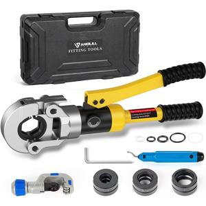 Anbull Hydraulic Copper Tube Crimping Tool,Copper Pipe Fittings Crimping and Plumbing Tool with Crimping Dies Jaw 1/2", 3/4", 1"