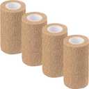 Self Adhesive Bandage Wrap,Vet Wrap for Dogs Breathable Flexible 5 Yards Stretchy 4 Inch Grip Adhesive Self Cohesive Adhering Adherent (Brown)