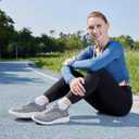 FitVille Wide Walking Shoes for Womens Slip On Sneakers Hands Free Running Shoes Slip On Tennis Shoes Women Comfy Workout Gym for Plantar Fasciitis Ash Gray 7 Wide