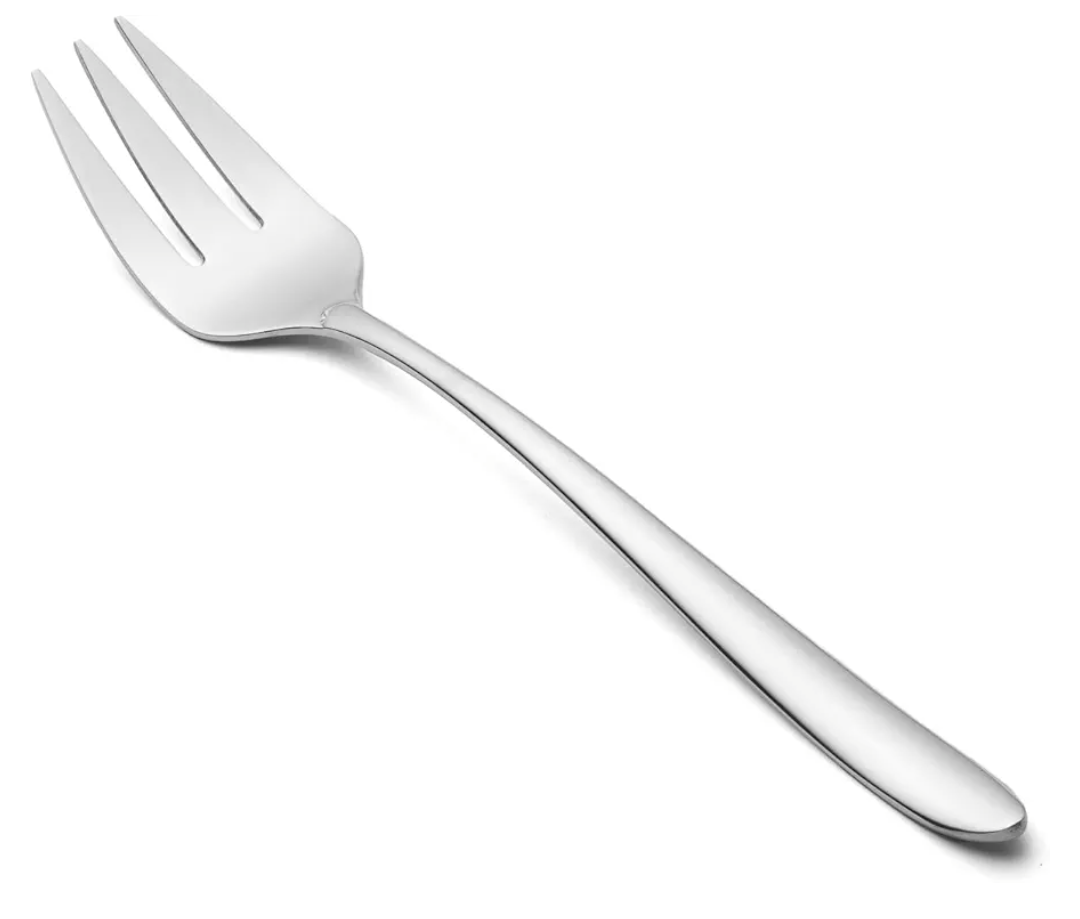Serving Fork Table Fork - Monoblock of one piece Stainless Steel 10" Silver Color