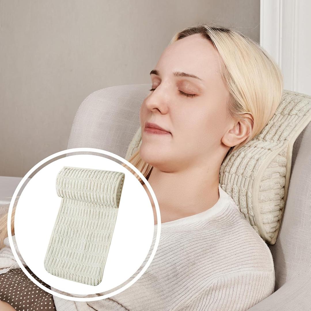 WdFour Headrest Memory Pillow, Support Cushions for Neck, Back or Leg for Sofas, Recliners, Office Chairs, Massage Chairs for Neck Pain Relief and Cervical Support (Cream, 13" Wx5.5 Hx3 D, 1PC)