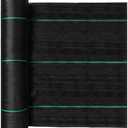 2.4oz-6.5FTx400FT Weed Barrier Landscape Fabric - Durable Weed Block Gardening Ground Cover Mat, Woven Geotextile Fabric for Underlayment, Commercial Driveway Stabilization, Weed Control Cloth