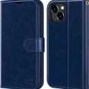 OCASE Compatible with iPhone 15 Wallet Case, PU Leather Flip Folio Case with Card Holders RFID Blocking Kickstand [Shockproof TPU Inner Shell] Phone Cover 6.1 Inch 2023, Blue