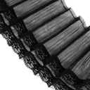 PAGOW 5 Yards Cotton Eyelet Lace Trim, Black Cotton Floral Scalloped Lace for Sewing Dresses, Baby Clothes, Bags, Pets Clothes (5.9inch Wide)
