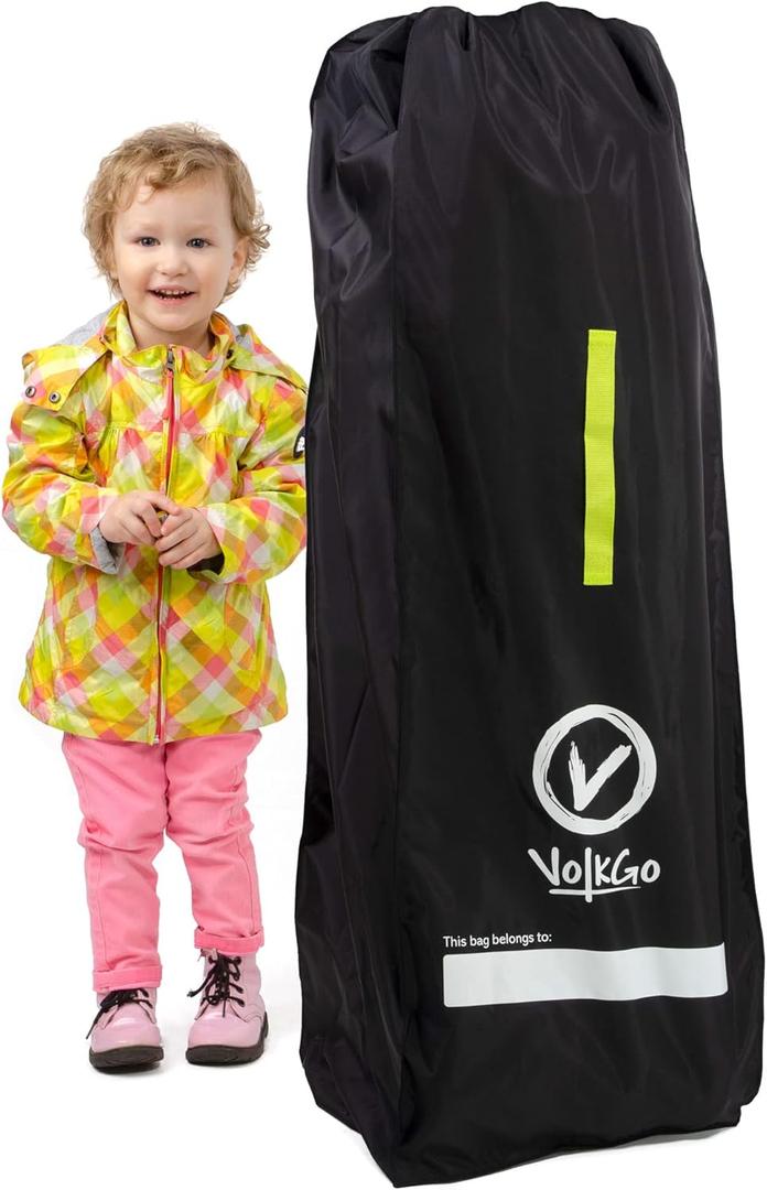 V VOLKGO Large Stroller Bag for Airplane, Large Cover for Airtravel, Jogger & Umbrella Stroller Cover for Travel - Fits Wide, Gate Check Bag, Heavy Duty Durable Infant carrier covers for Air Travel (Black)