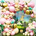 ALL-IN-1 Winnie Balloon Arch Kit with BONUS Bee Balloon for Pooh Baby Shower Decorations - Pink and Yellow Balloons for Honeycomb Bear Birthday Decorations & Baby Shower Balloons - Pooh balloons