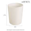 mDesign Round Metal Small 1.7 Gallon Recycle Trash Can Wastebasket, Garbage Container Bin for Bathrooms, Kitchen, Bedroom, Home Office - Durable Stainless Steel - Mirri Collection - Cream/Beige
