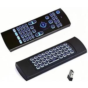 7 Color Backlit LED MX3 Pro Mini Keyboard Fly Remote Mouse,Android TV Remote Control,IR Learning Mini Wireless Keyboard for Android TV Box.HTPC.IPTV,Networked Set-top Box,Mini PC(Battery not Included)