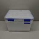 IRIS USA WeatherPro 44 Qt Storage Bins with Lids, 2 Pack, BPA-Free Plastic Gasket Box with Tight Latch and Seal, Stackable Nestable Tote Tub - Clear/Blue