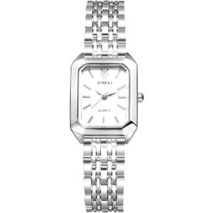 JewelryWe Women's Square Quartz Watch: Ladies Gold Analog Quartz Elegant Bracelet Watches with Detachable Strap Wristwatch for Mother's Day