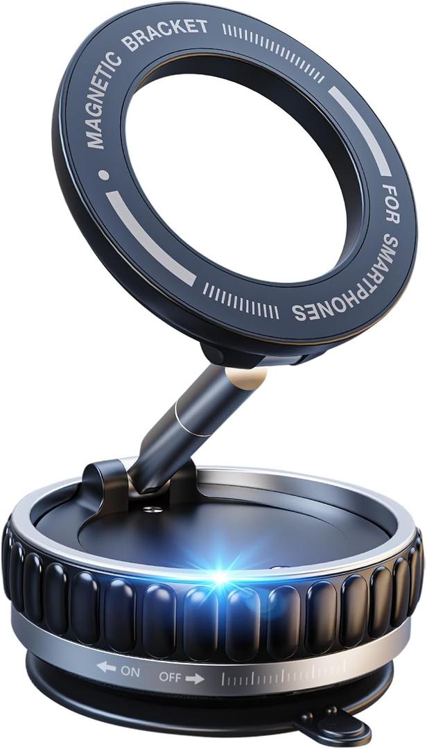 Strong Magnetic Phone Holder for Your Car, 360 Adjustable Car Phone Holder for iPhone Magsafe, Additional 3 Spare Magnetic Rings Worry-Free Replacement of Phone Cases - Suitable for All Phones (Black)