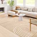Lahome Abstract Area Rugs 9x12 Living Room, Soft Washable 9x12 Area Rug for Bedroom, Ultra-Thin Non-Slip Modern Non-Shedding Accent Carpet for Dining Room Office Darrell, Orange