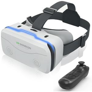 VR Headset for Smartphones 4.7-7 Inch with Bluetooth Controller,Aspheric HD Lens, Adjustable Focus & IPD,Ventilated Design