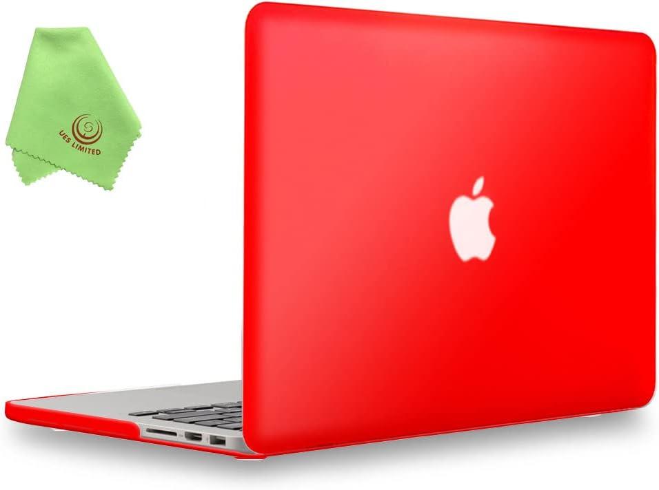 UESWILL Matte Hard Shell Case Cover Compatible with MacBook Pro (Retina, 13 inch, Early 2015/2014/2013/Late 2012), Model A1502/A1425, No CD-ROM, No USB-C, Red