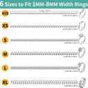 3 x Ring Size Adjuster for Loose Rings,12 Pack-6 Sizes Ring Guards Fitter Resizer,Invisible Coil Wrap Ring Tightener for Women & Men, Spacers Inserts Make Rings Smaller Without Resizing (Clear)