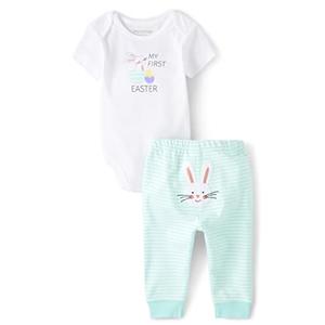 The Children's Place,Short Sleeve Playwear Set,Baby-Boys,Crystal Mint,9-12 Months
