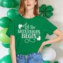St Patricks Day Shirt Women Lucky Spirits Shirts Lucky Shamrock Graphic Tee Shenanigans Short Sleeve Tops