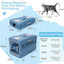 Pet Carrier for Cats & Small Dogs, Foldable & Durable Hard Cat Carrier Plastic, 2-Door 360 Ventilation Clear Top Pet Travel Kennel Crate for Longer Traveling Upto 22Lbs (22.0" L x 13.0" W x 14.6" H)