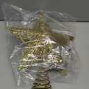 Joiedomi 9.5" Golden Christmas Star Tree Topper Radial Design, Metal Treetop Decorations with 20 LED Warm White, USB Powered Remote Control for Home Holiday Xmas Party Indoor Decor