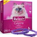 Cat Calming Collar & Pet Anti Anxiety Products - Feline Calm Pheromones Collars & Cats Stress Relief - Relaxivet Comfort Helps with Pee, New Zone, Aggression, Fighting with Dogs & Other Behavior (2 Count (Pack of 1))