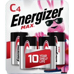 Energizer MAX C Batteries (4 Pack), C Cell Alkaline Batteries