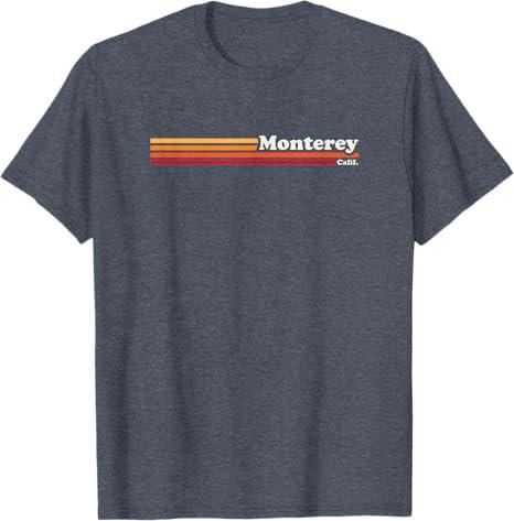 Vintage 1980s Graphic Style Monterey California T-Shirt Heather Blue XL