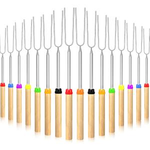 40 Pack 32 Inch Marshmallow Roasting Sticks Bulk, Smores Skewers for Fire Pit Kit, Hot Dog Camping Skewers Accessories Campfire Marshmellow Extendable Forks Bbq Tools Smores Sticks