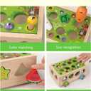 Coogam Montessori Fine Motor Toys for Baby Toddler, Wooden Shape Sorter Carrot Harvest Game for Easter Basket Stuffer, Preschool Learning Educational Gift Toy for 3 4 5 Year Old