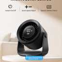 Gaiatop Rechargeable Desk Fan, 5 Speeds Ultra Quiet Bedroom Fan with LED Display, 110 Tilt, 7.7 In USB-C Desktop Fan for Dorm Office Room Home Office, Black, Medium