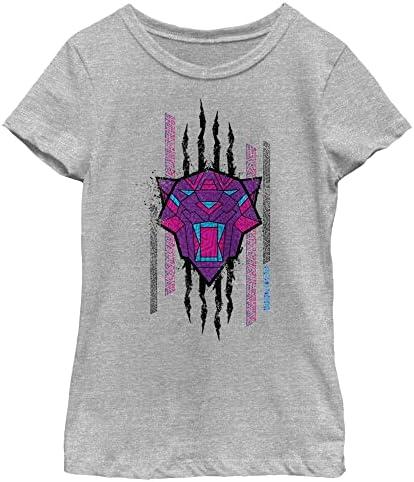Marvel Girl's Panther Scratch T-Shirt, XS