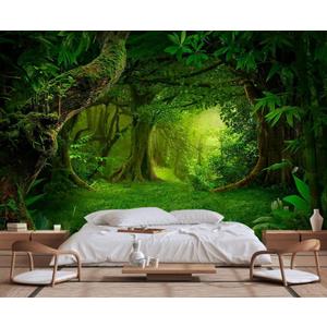 Ancient Large Trees Forest Wallpaper, Large Background Wall Mural, Decorating Bedroom, Living Room, Bath Room(Non-self-Adhesive) (127" x 77", 123)