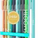 Loddie Doddie Retractable Colored Gel Pens - 18-Pack, 0.7 mm, Coastal Satin - Smooth-Glide Pens for Journaling - Precision Fine Tip Markers - Vibrant Pastel Color Markers for Bullet Journal Supplies