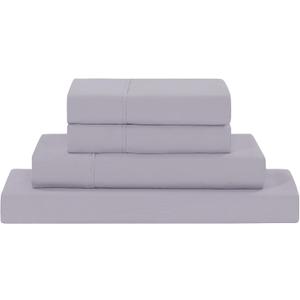 Modern Threads Soft Microfiber Solid Sheets - Luxurious Microfiber Bed Sheets - Includes Flat Sheet, Fitted Sheet with Deep Pockets, & Pillowcases Lilac Marble Queen (10 Lavender)