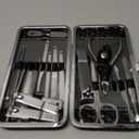 Nail Clippers Set Fingernail and Toenail Clipper Cutters for Men and Women, Professional Manicure Pedicure Grooming Kit, 18 Pieces Stainless Steel Nail Care Tools with PU Leather Travel Case (Black)