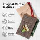 ZOMCHI Bar Soap Saver Bags, 2 Pieces Exfoliating Soap Bag with Different Roughness, Soap Bar Loofah for Men and Women, Body Scrubber Exfoliator for Smooth Clean Skin (Brown)