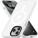 10 x Tigowos for iPhone 15 Pro Max case Fits MagSafe 10FT Drop Resistant Matte Skin Feeling Shockproof Back Cover Fits iPhone 15 Pro Max Phone Cases, White