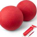 Amazon Basics 10-Inch Playground Kickball, 2-Pack, Red with Pump