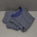 MISSACTIVER Women's 2 Piece Striped Lounge Set Long Sleeve Oversized T-Shirt Wide Leg Pants Matching Pajamas Set (Dark Blue)