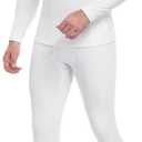 WEERTI Thermal Underwear for Men Long Johns with Fleece Lined Base Layer Men Cold Weather Top Bottom (White, L)