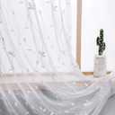 AmHoo 2 Panels Embroidered Leaf Pattern Semi Sheer Curtains Foliage Floral Voile Window Draperies Treatment for Bedroom Living Room Rod Pocket White
 ( 42W x 63L) White