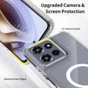 for Motorola Moto G Power 2025 Magnetic Case Clear Compatible with MagSafe, Built-in 2-Way Kickstand [Horizontal & Vertical Stand] Magnetic Crystal Clear Slim Fit Rugged Cover (Clear)
