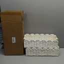 CubesLand Bathroom Basket Organizer, Toilet Tank Paper Storage Baskets 2-Pack, Scalloped Decorative Basket for Countertop w/Handle, Wicker Basket for Bathroom Decor, Home Decor, Living Room, White