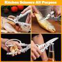 Heavy Duty Kitchen Scissors, Poultry Shears for Meat, Chicken, Bone, Turkey, Fish, Multi-Purpose Kitchen Shears With Anti-Slip Handle, Spring Loaded, Dishwasher Safe