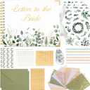 Wedding Guest Book Letters to The Bride Scrapbook Wedding Memory Book Bridal DIY Blank Paper Scrapbook Photo Album Guest Sign with Pearl Stickers(10.5 x 8.25 Inch,Eucalyptus,Green)